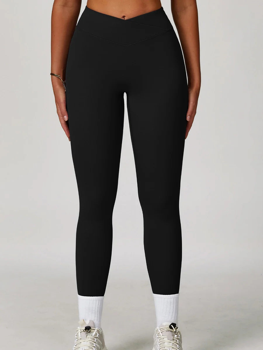 Power Petals Crossed High-Waist Leggings-5
