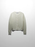 Crochet Knit Button Down Cardigan-White