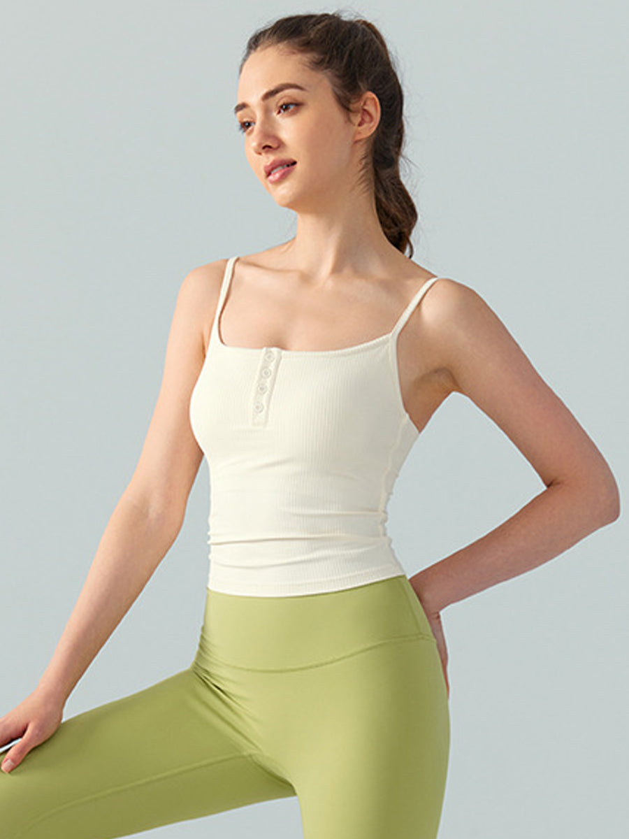 Elegant Back Yoga Top with Built-In Padding-5