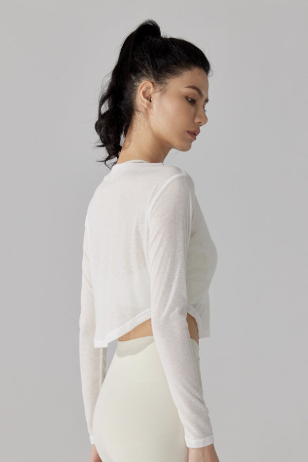 Cropped Long Sleeve Pullover-2