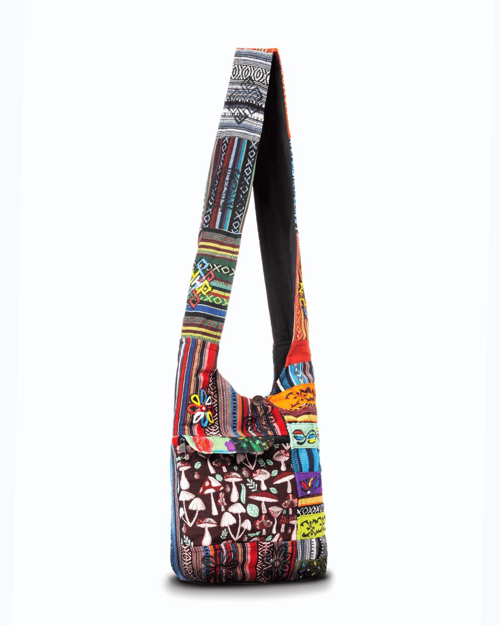 Tribal Stripe Patchwork Hobo Bag