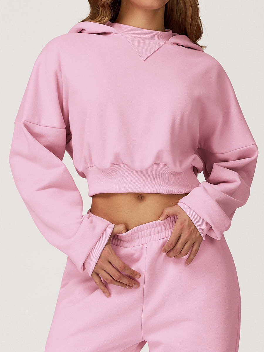 Chic Cocoa Crop Hoodie-5