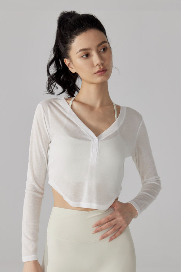 Cropped Long Sleeve Pullover-4