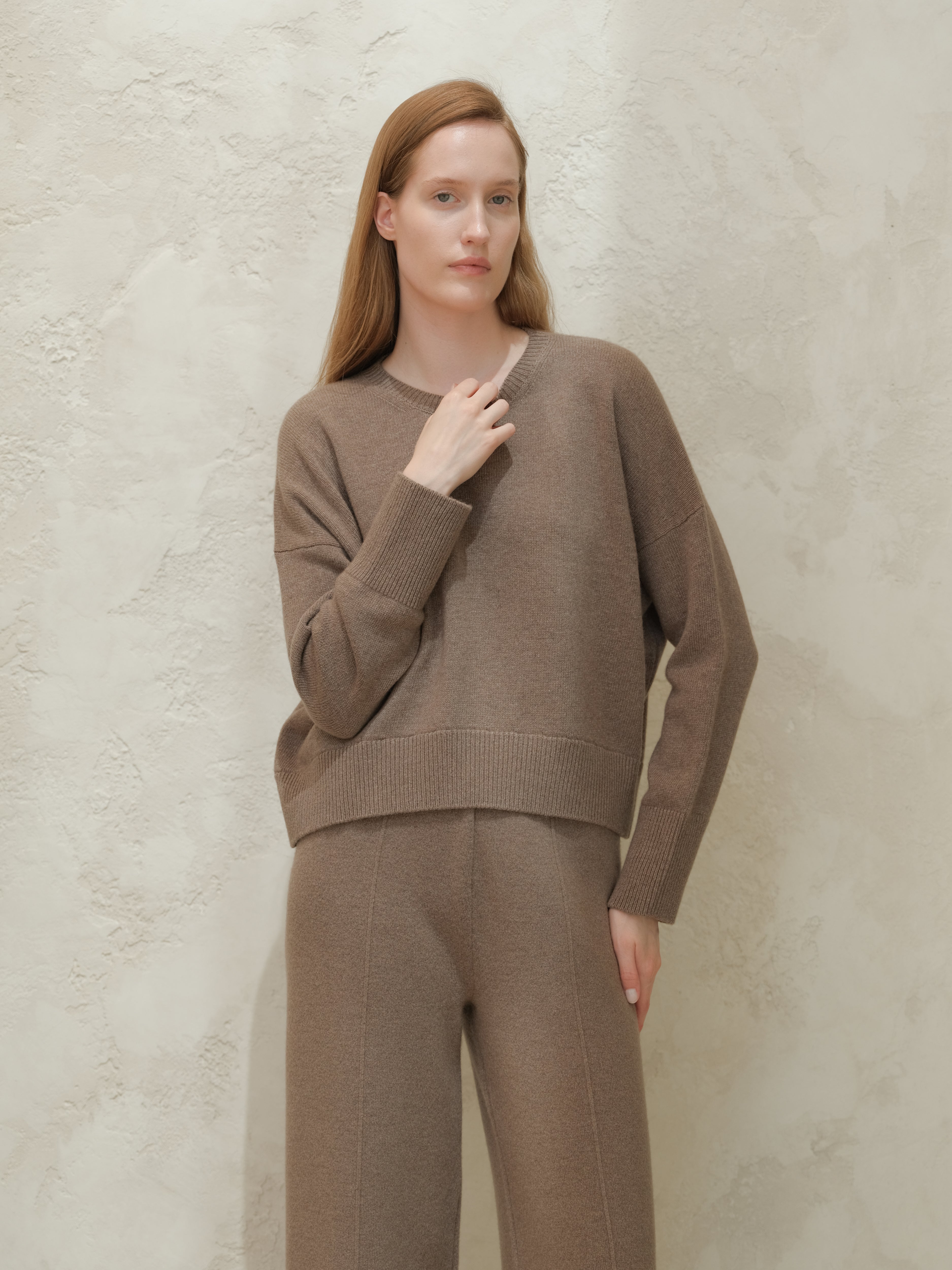 Cashmere Mix Relaxed Crewneck Sweater