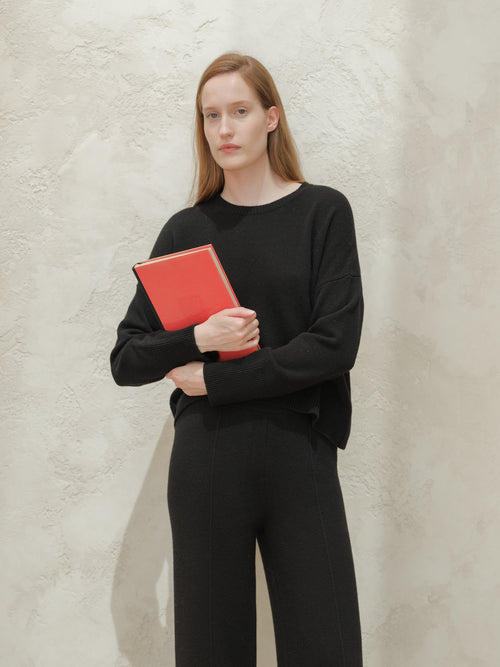 Cashmere-Mix Relaxed Crewneck Sweater