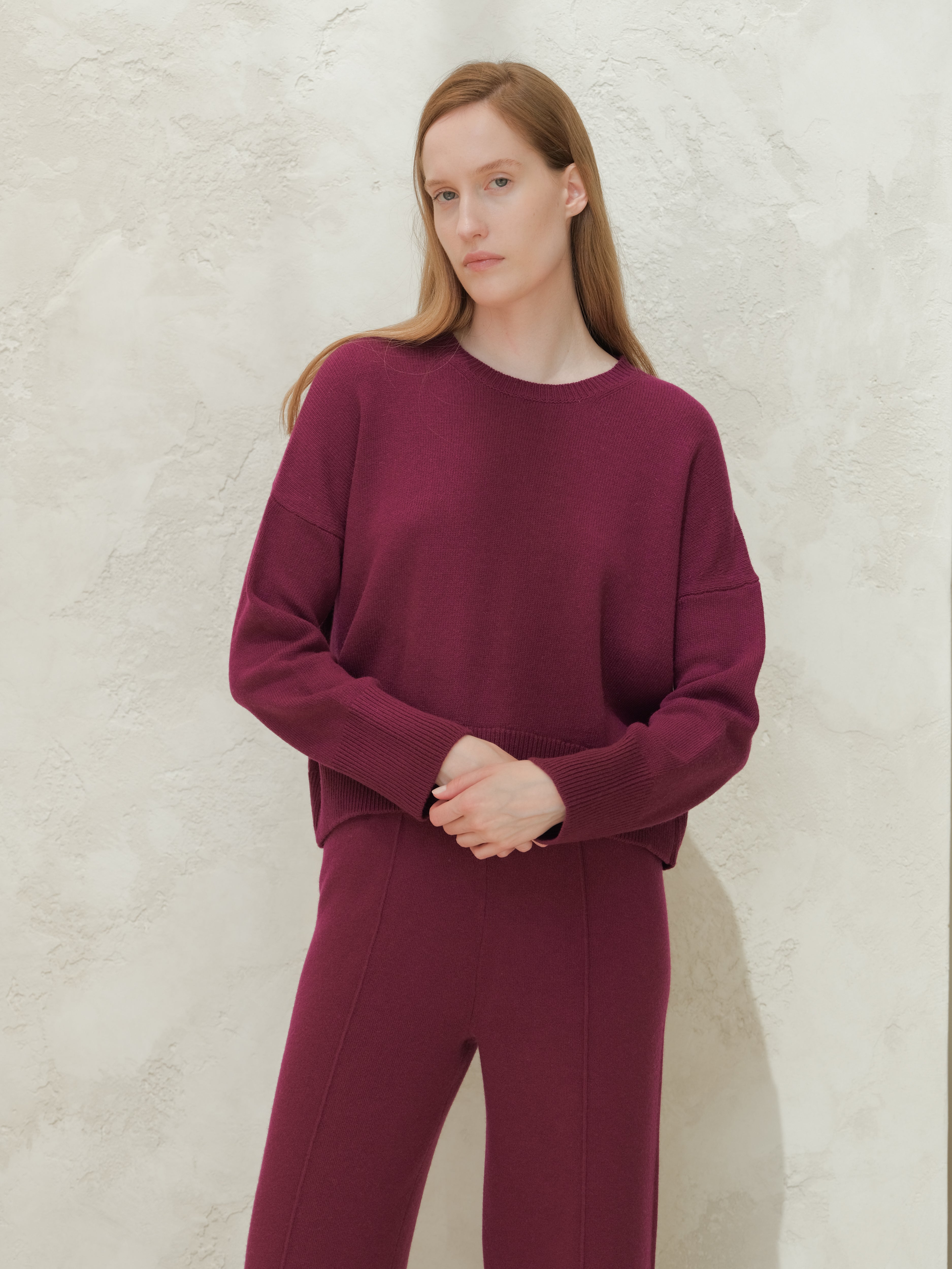 Cashmere Mix Relaxed Crewneck Sweater