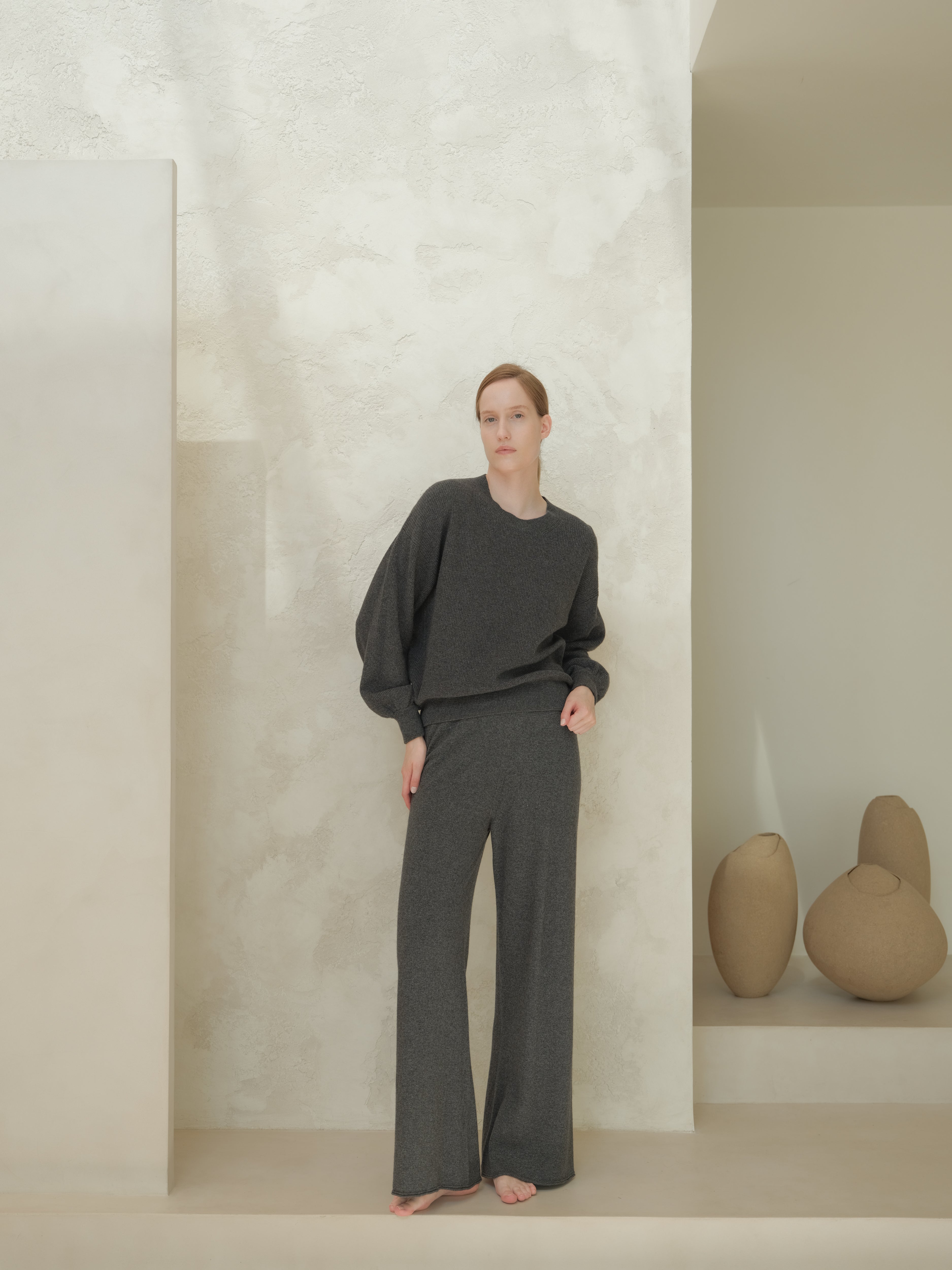 Cashmere-Mix Wide-Leg Knit Pants