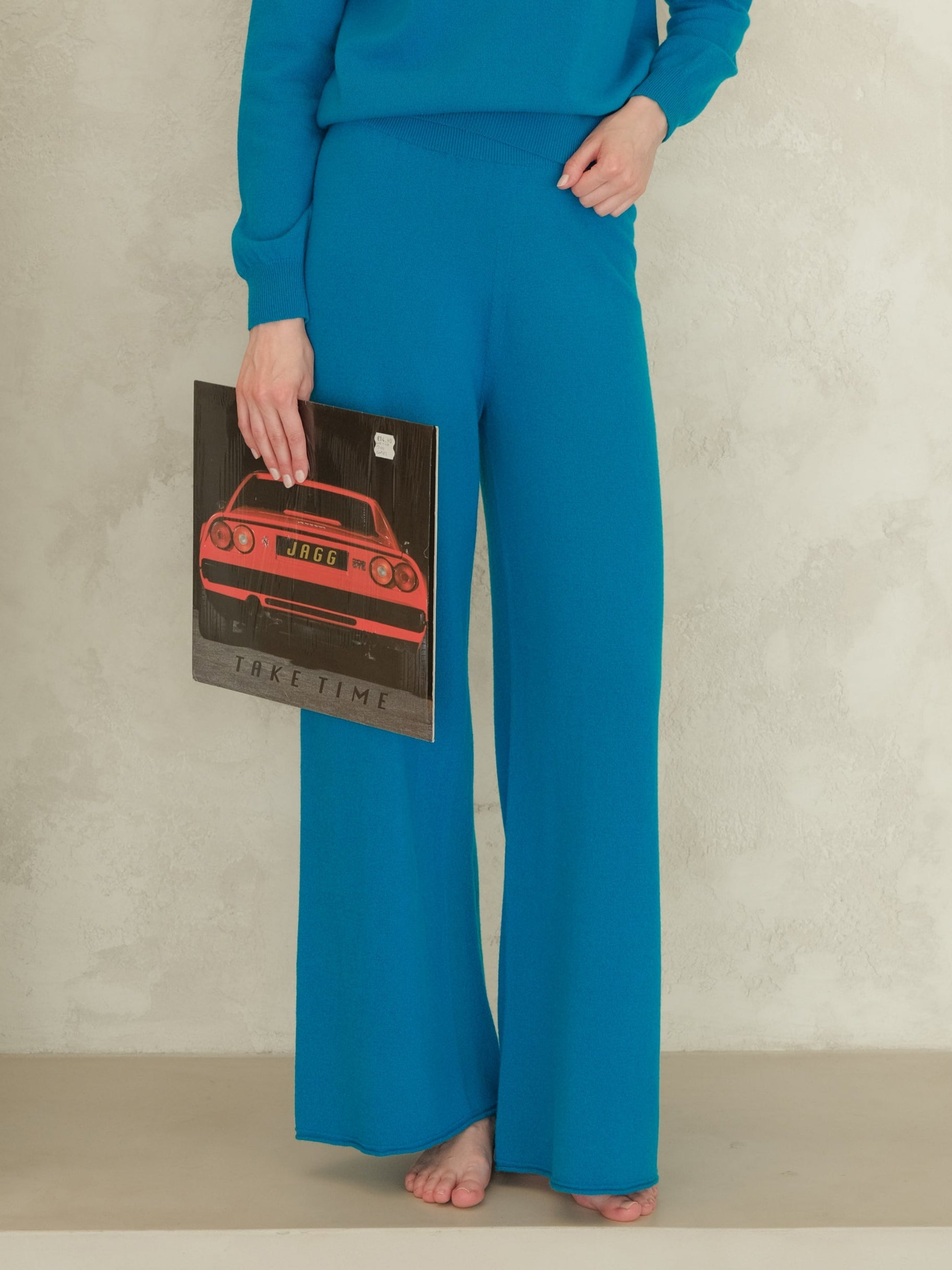 Cashmere Mix Wide Legged Light Pants (3D-Knit)
