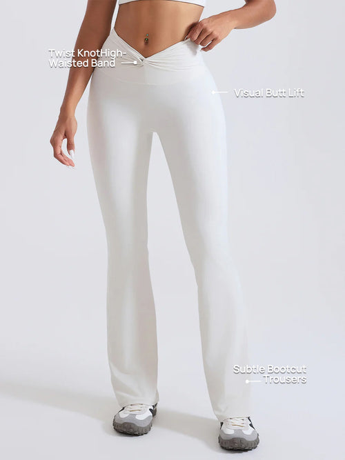 BareLift Knot-Waist Flare Pants-1