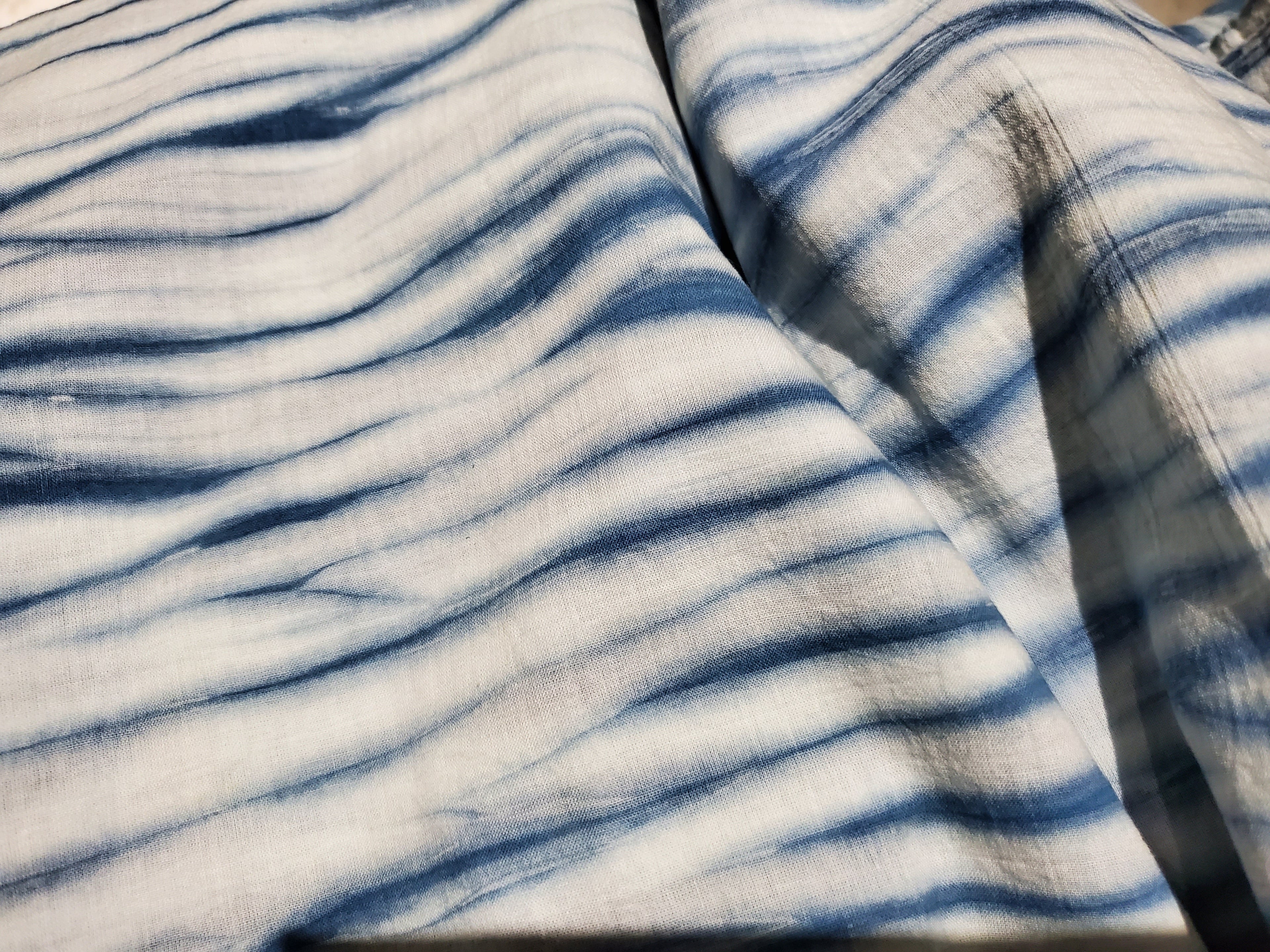 Indigo Dyed Hand Printed Cotton Fabric-7