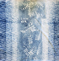 Indigo Dyed Hand Printed Cotton Fabric-0