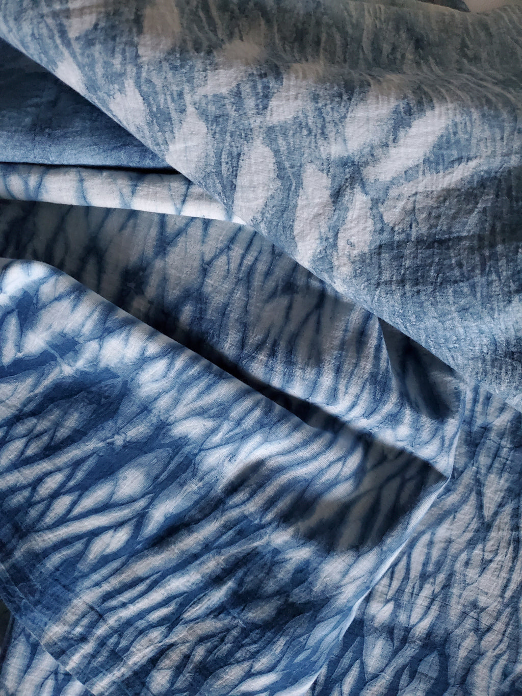 Indigo Dyed Hand Printed Cotton Fabric-2