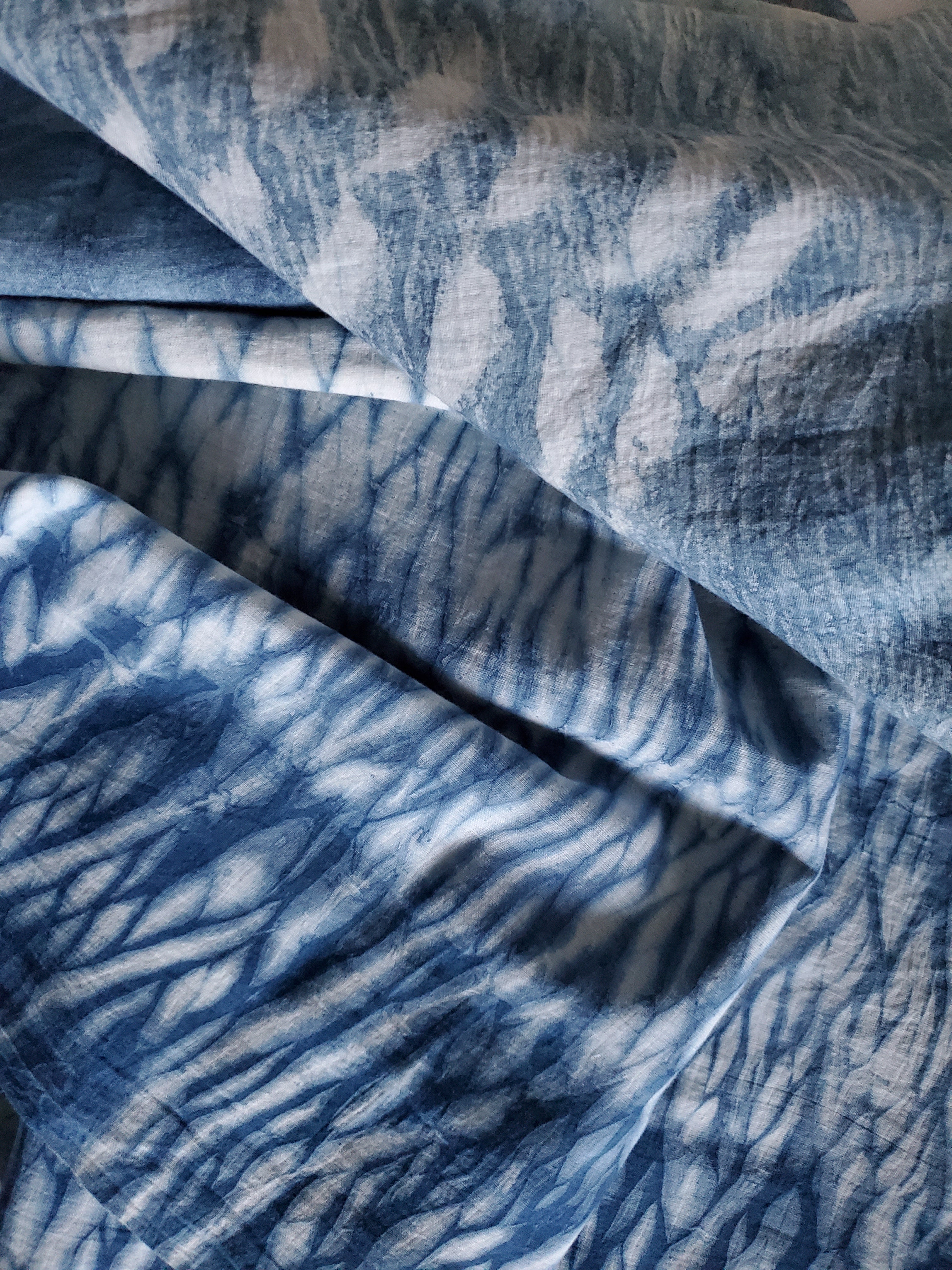 Indigo Dyed Hand Printed Cotton Fabric-2