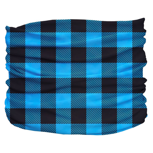 Buffalo Plaid Blue Pup Scruff — side angle view