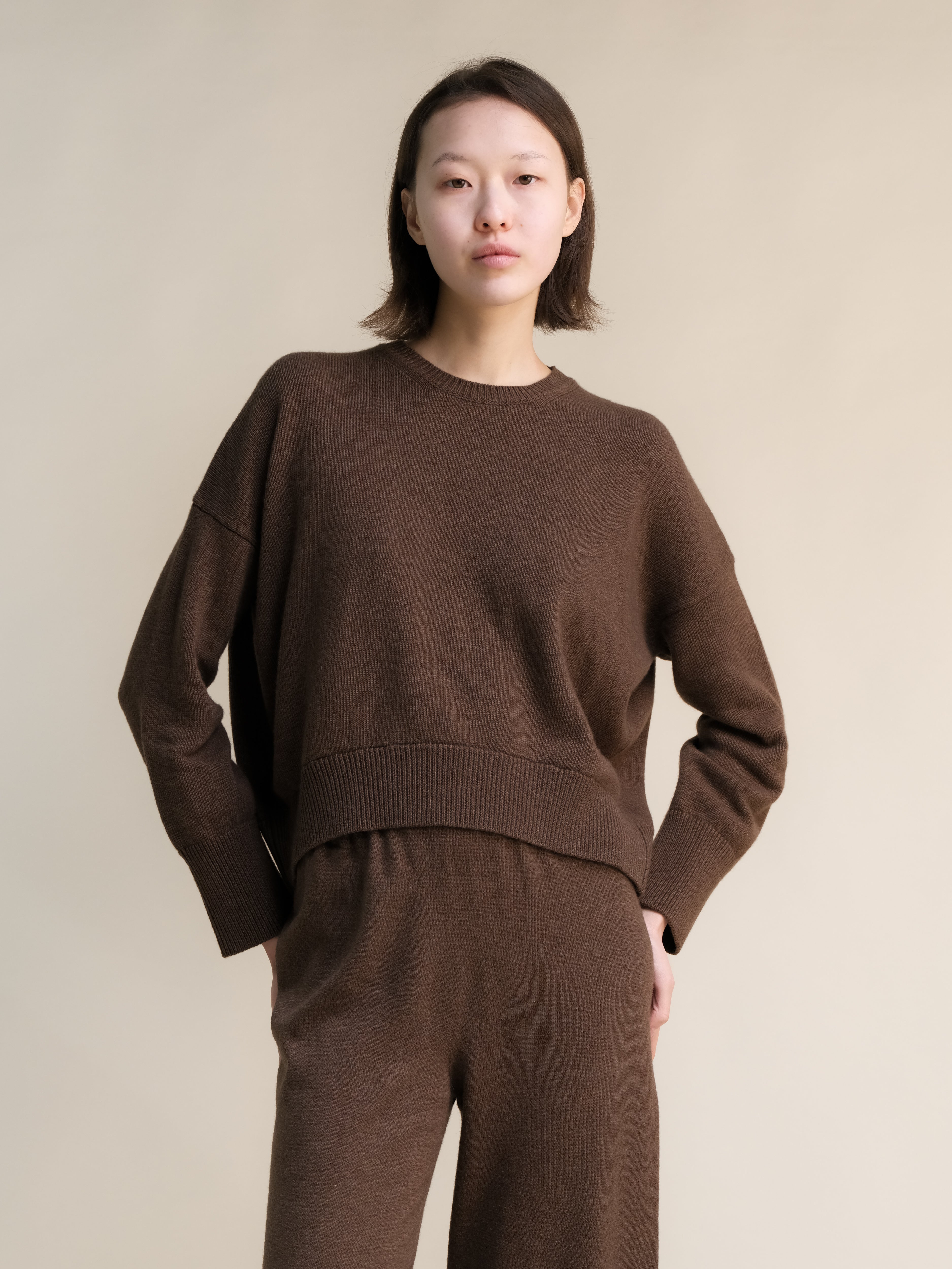 Cashmere Mix Relaxed Crewneck Sweater