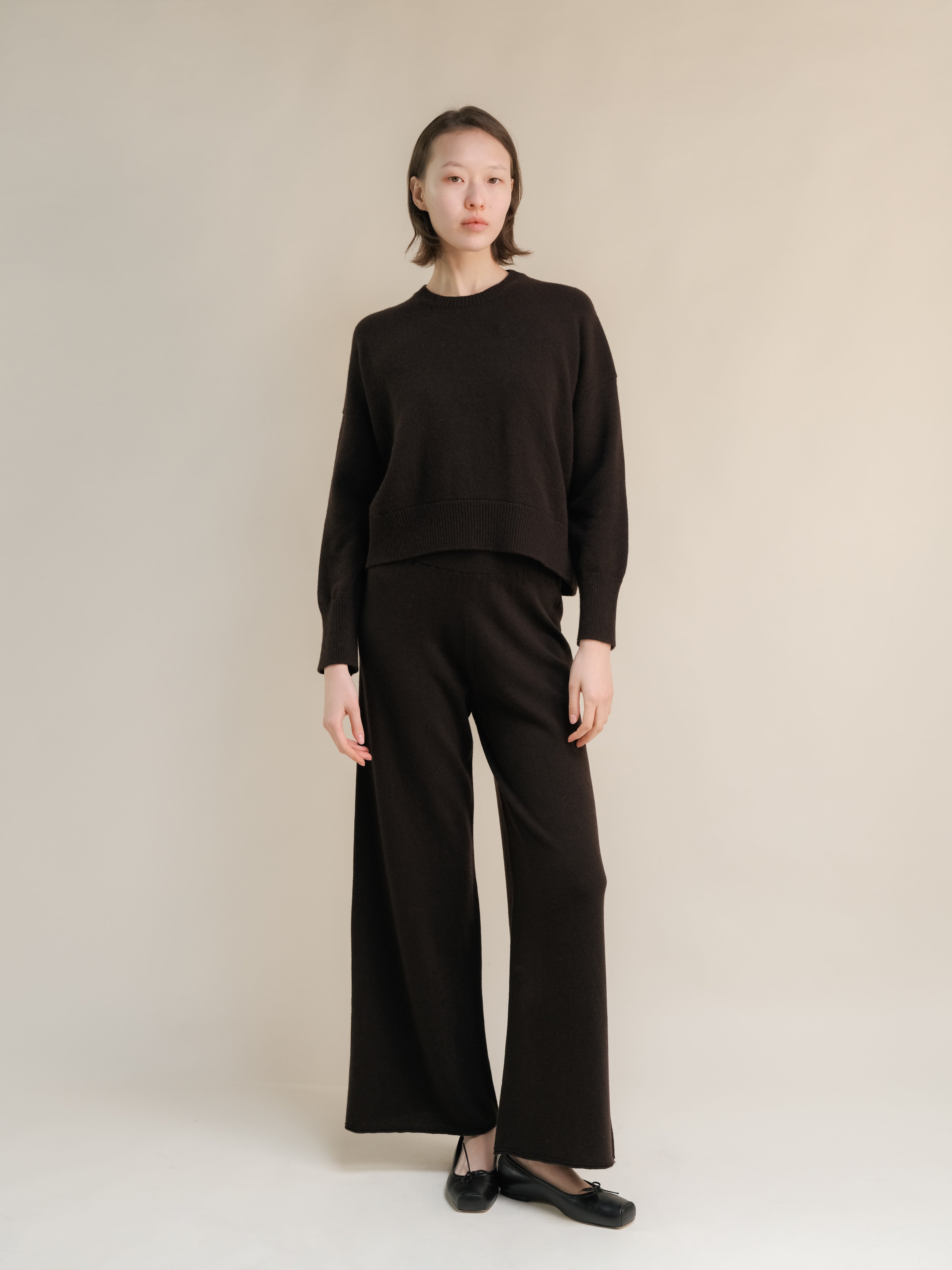 Cashmere-Mix Wide-Leg Knit Pants