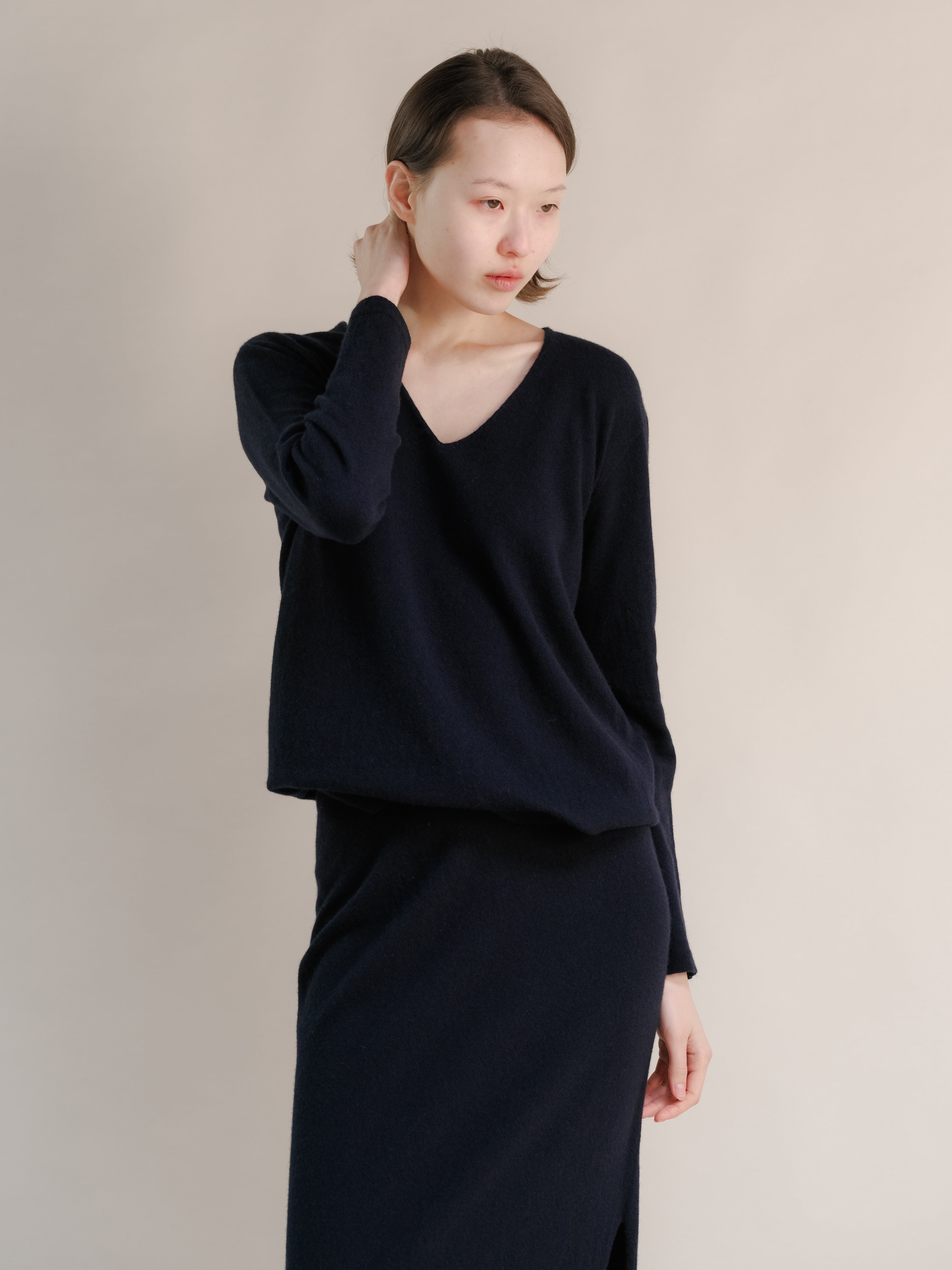 Cashmere Mix Maxi V-Neck Sweater
