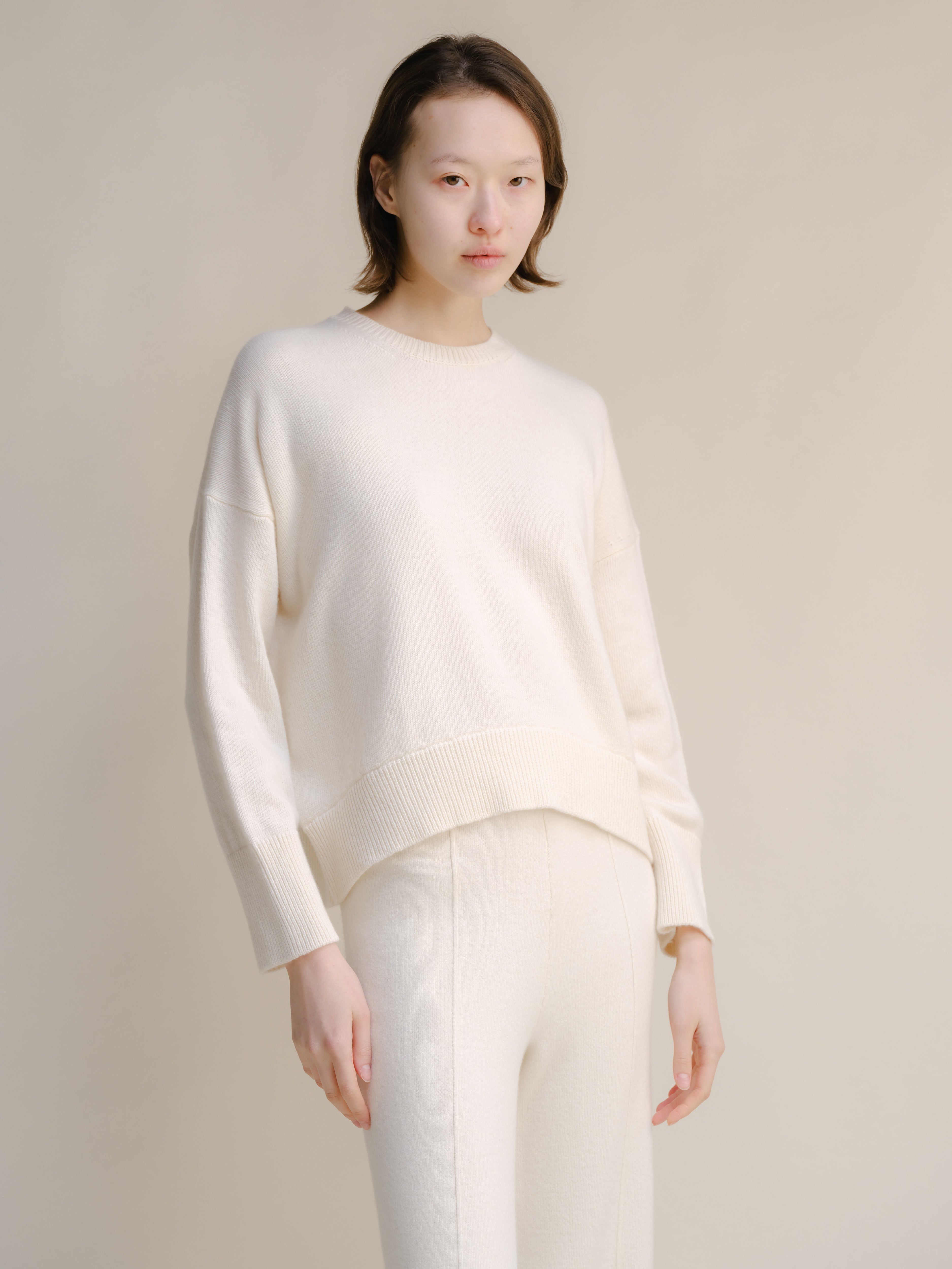 Cashmere Mix Relaxed Crewneck Sweater