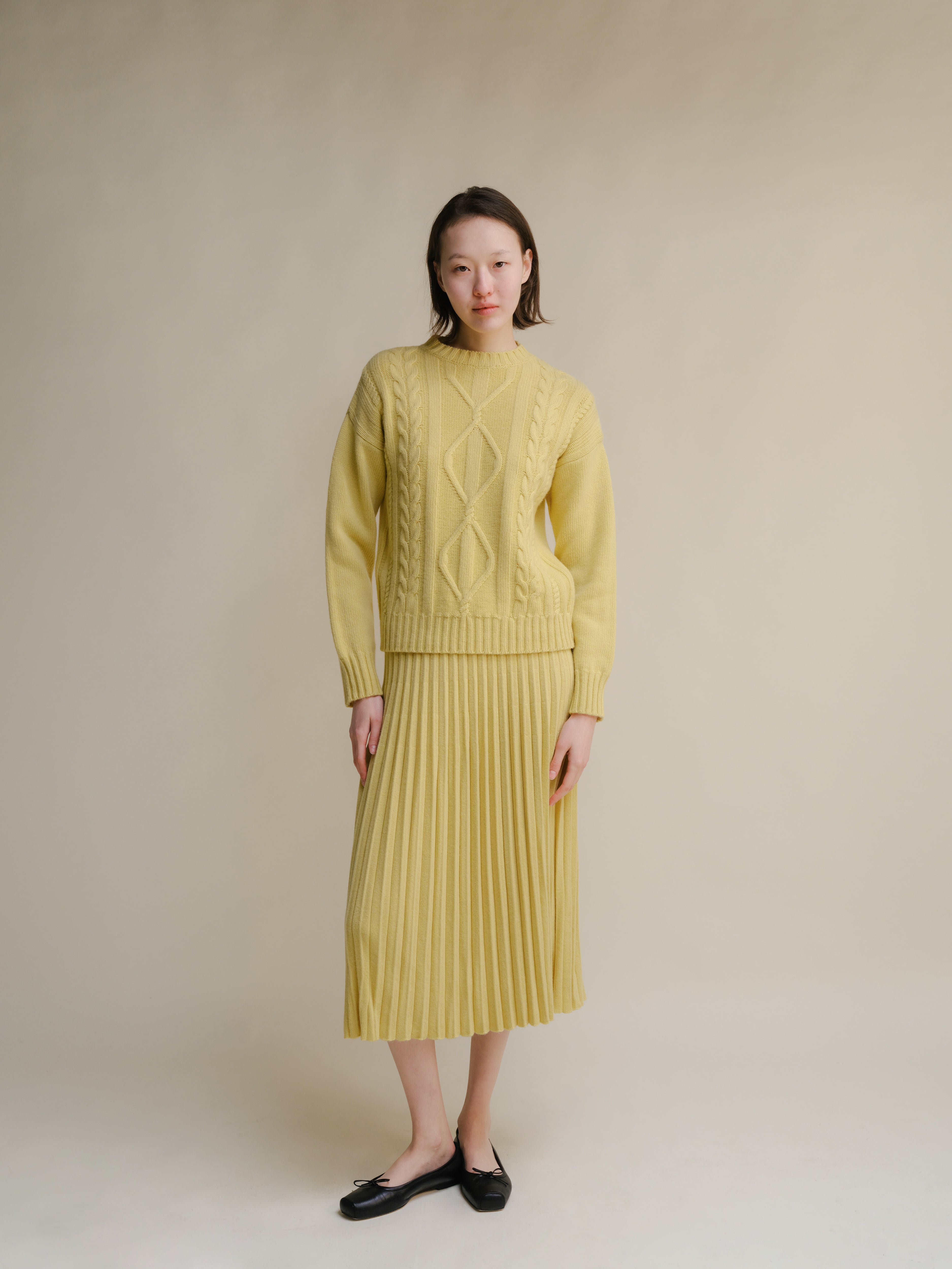 Cashmere Mix Plissè Skirt (3D-Knit)