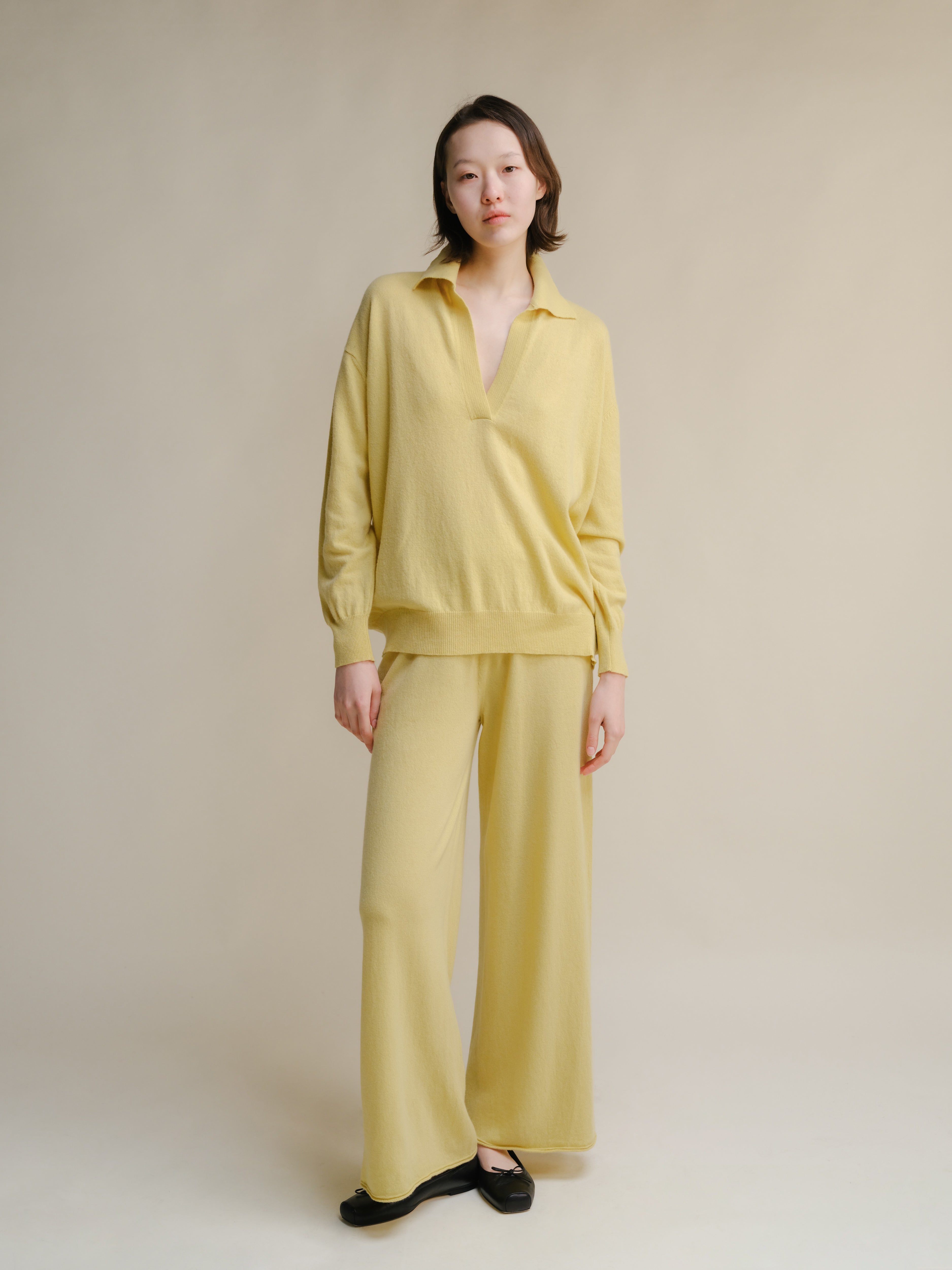 Cashmere-Mix Wide-Leg Knit Pants