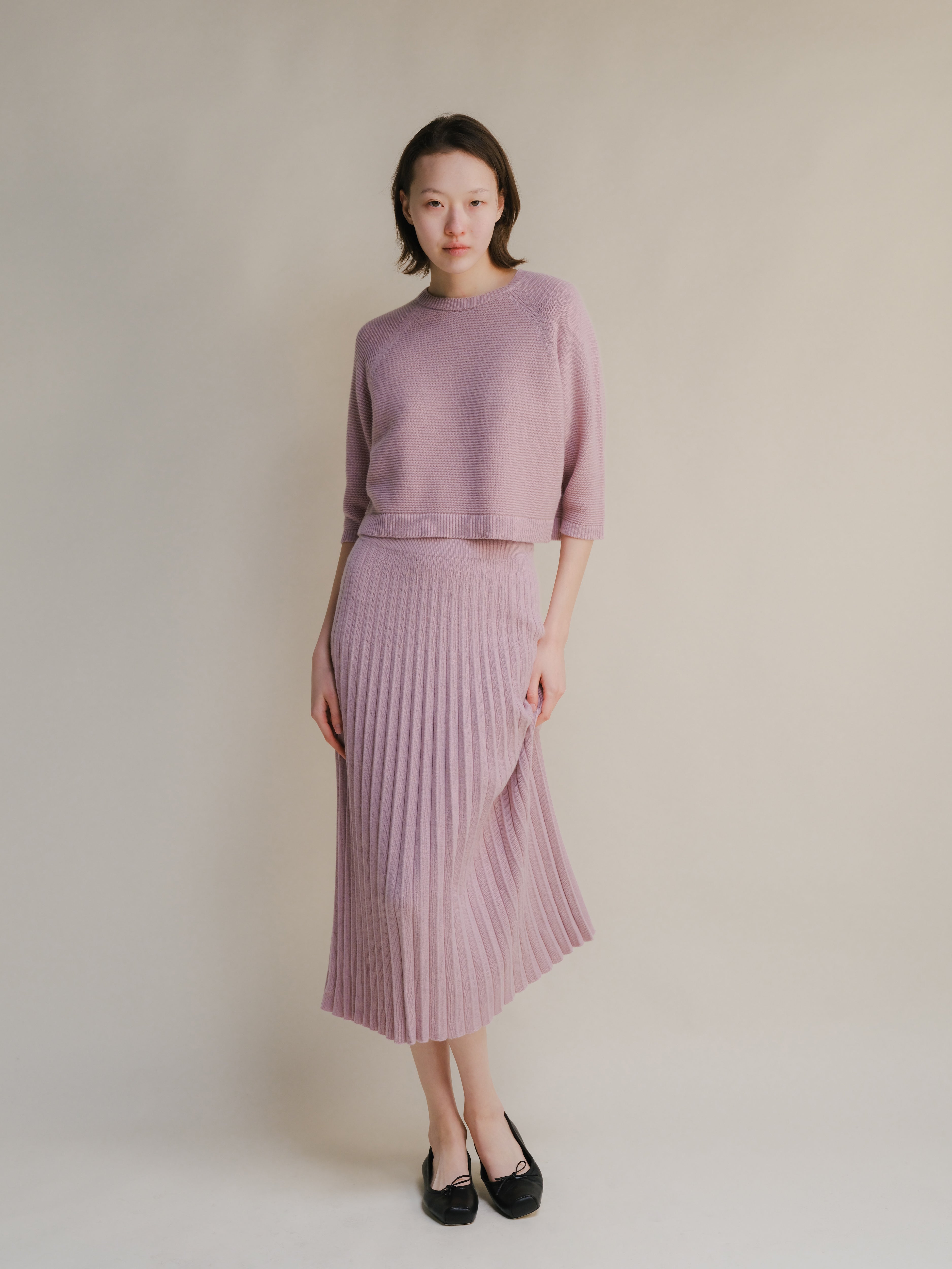 Cashmere Mix Plissè Skirt (3D-Knit)