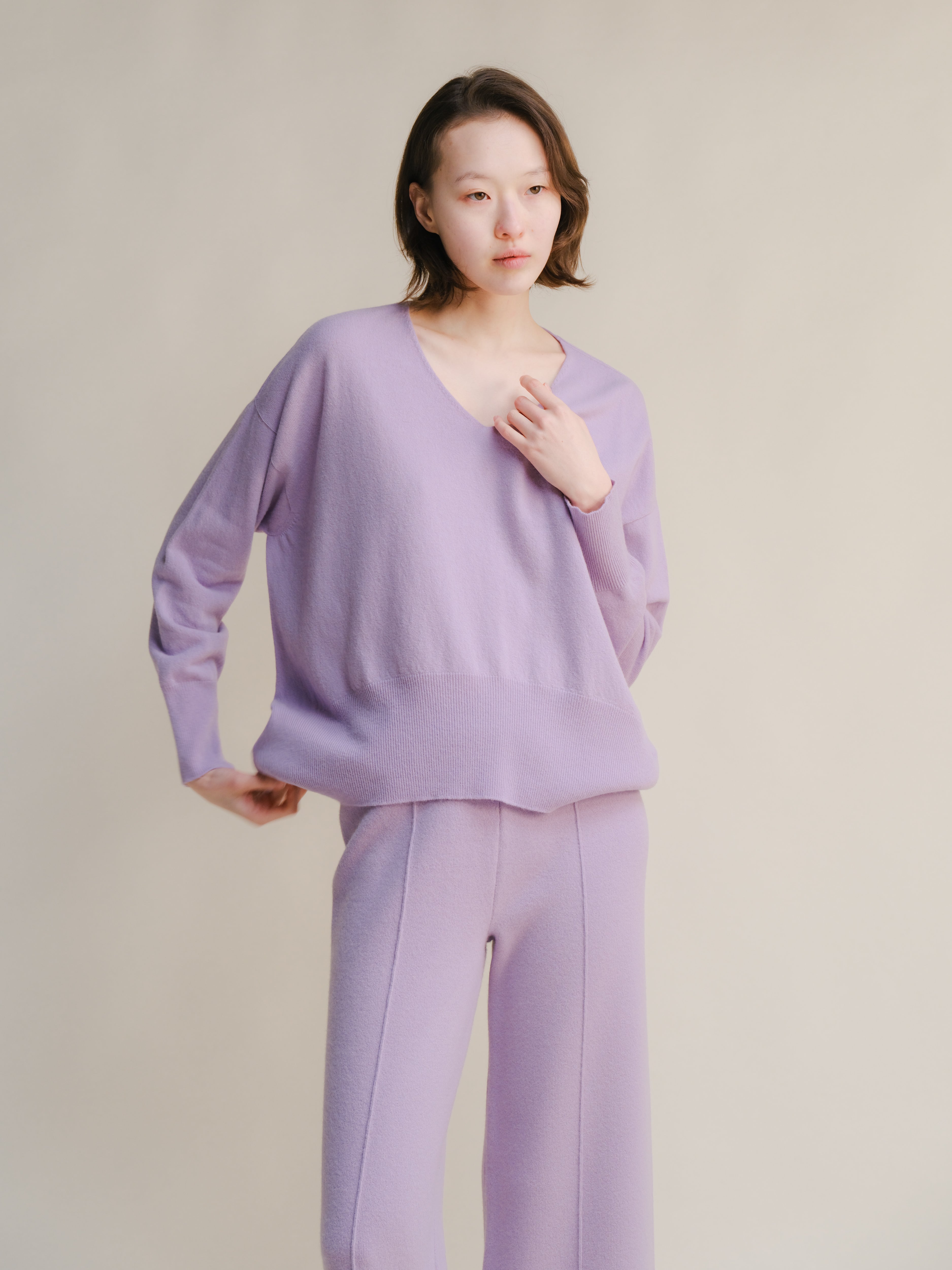 Cashmere Mix Maxi V-Neck Sweater