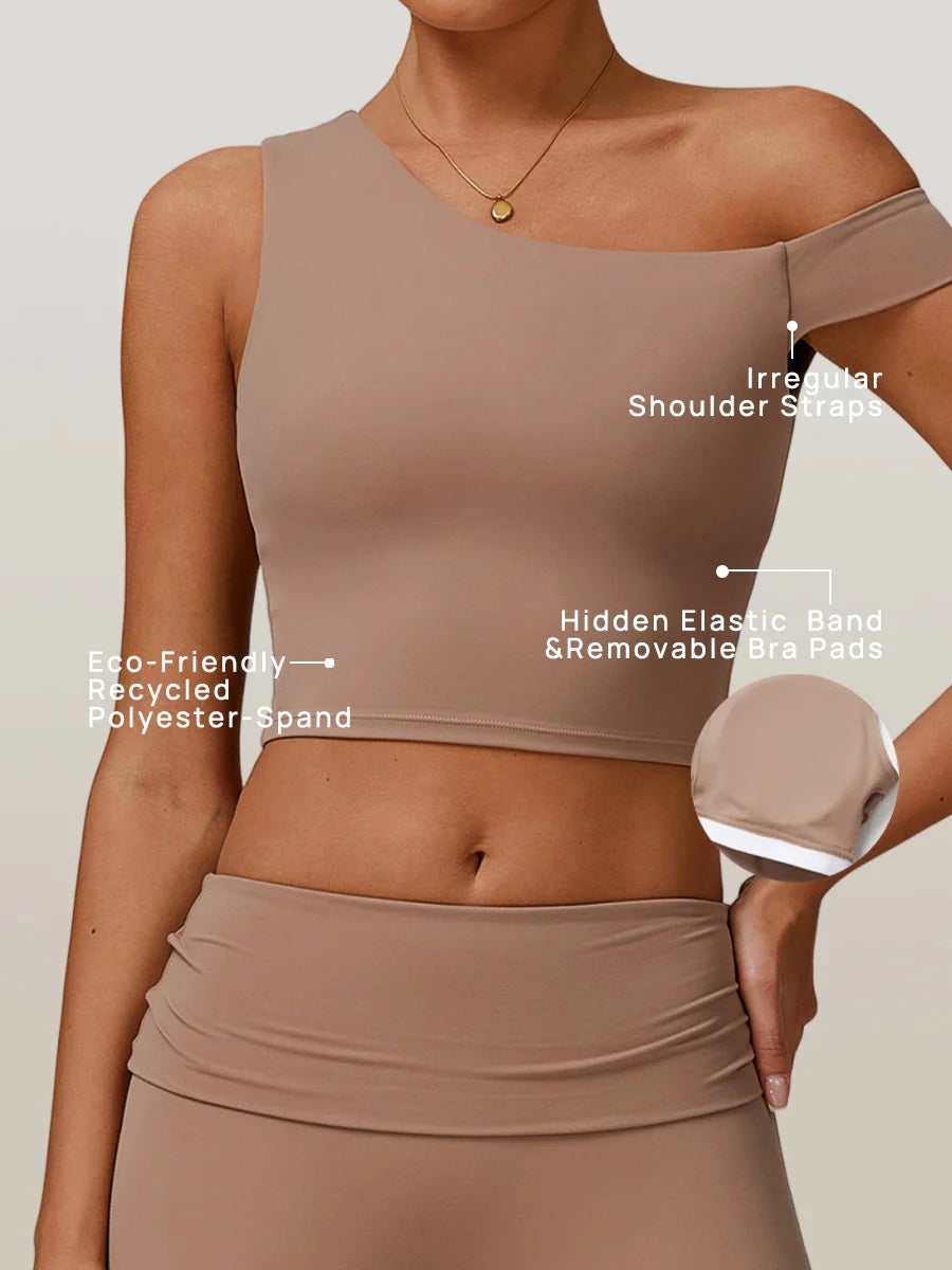 Eco-Recycled Asymmetrical Shoulder Athletic Tank-1