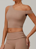 Eco-Recycled Asymmetrical Shoulder Athletic Tank-0