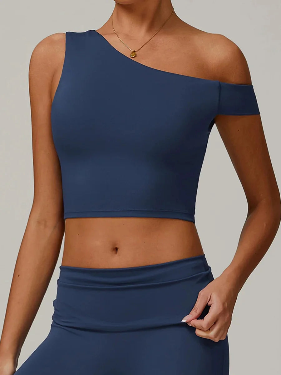 Eco-Recycled Asymmetrical Shoulder Athletic Tank-6