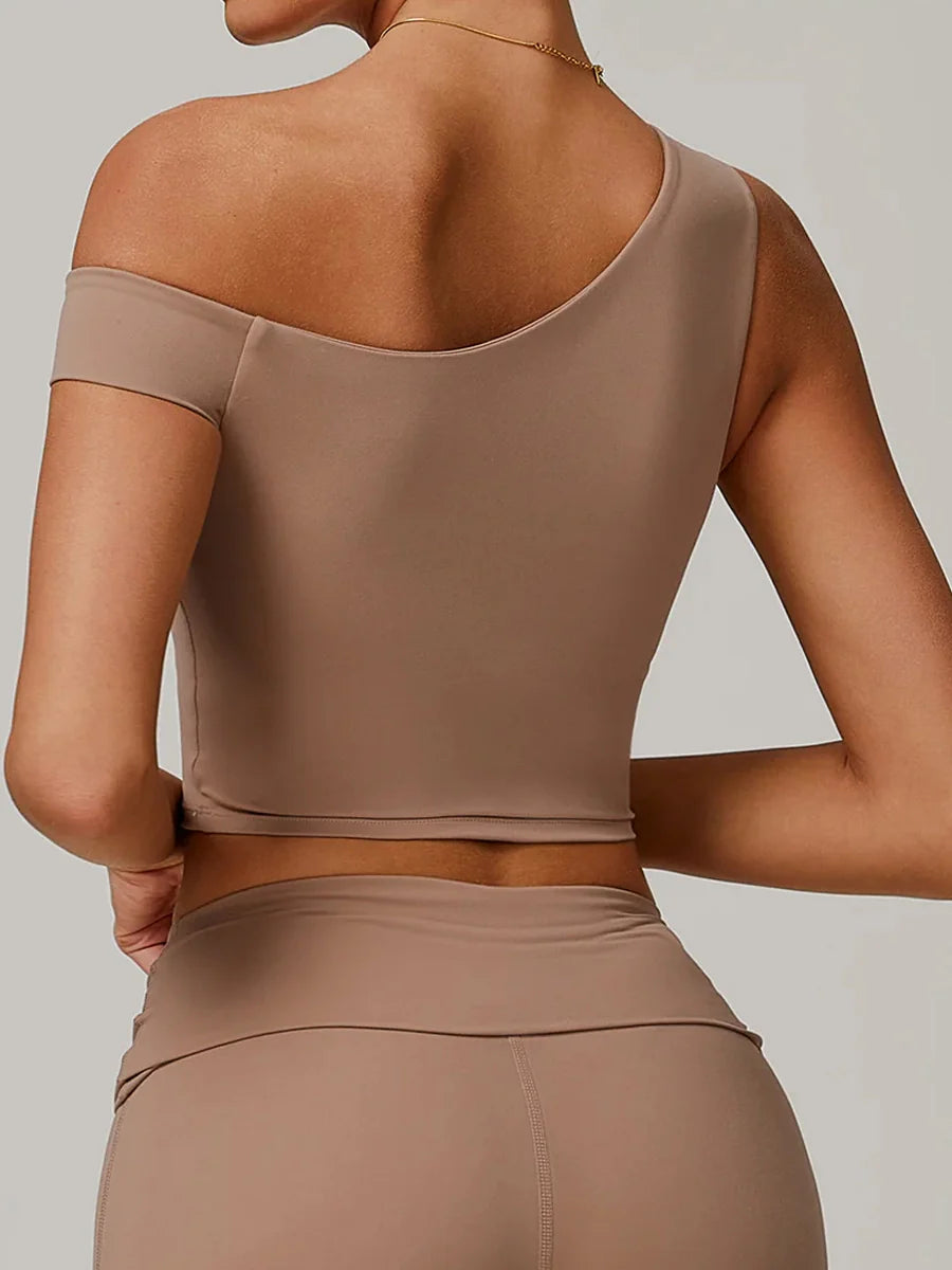 Eco-Recycled Asymmetrical Shoulder Athletic Tank-2