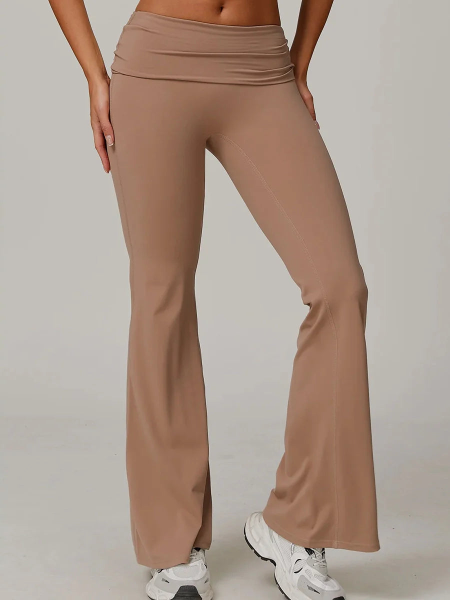 Eco-Recycled Versatile High-Waisted Flared Pants-0