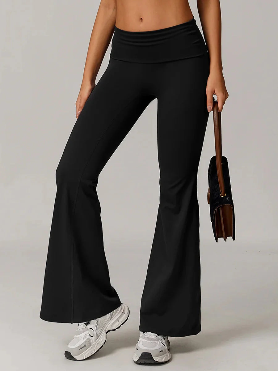 Eco-Recycled Versatile High-Waisted Flared Pants-6