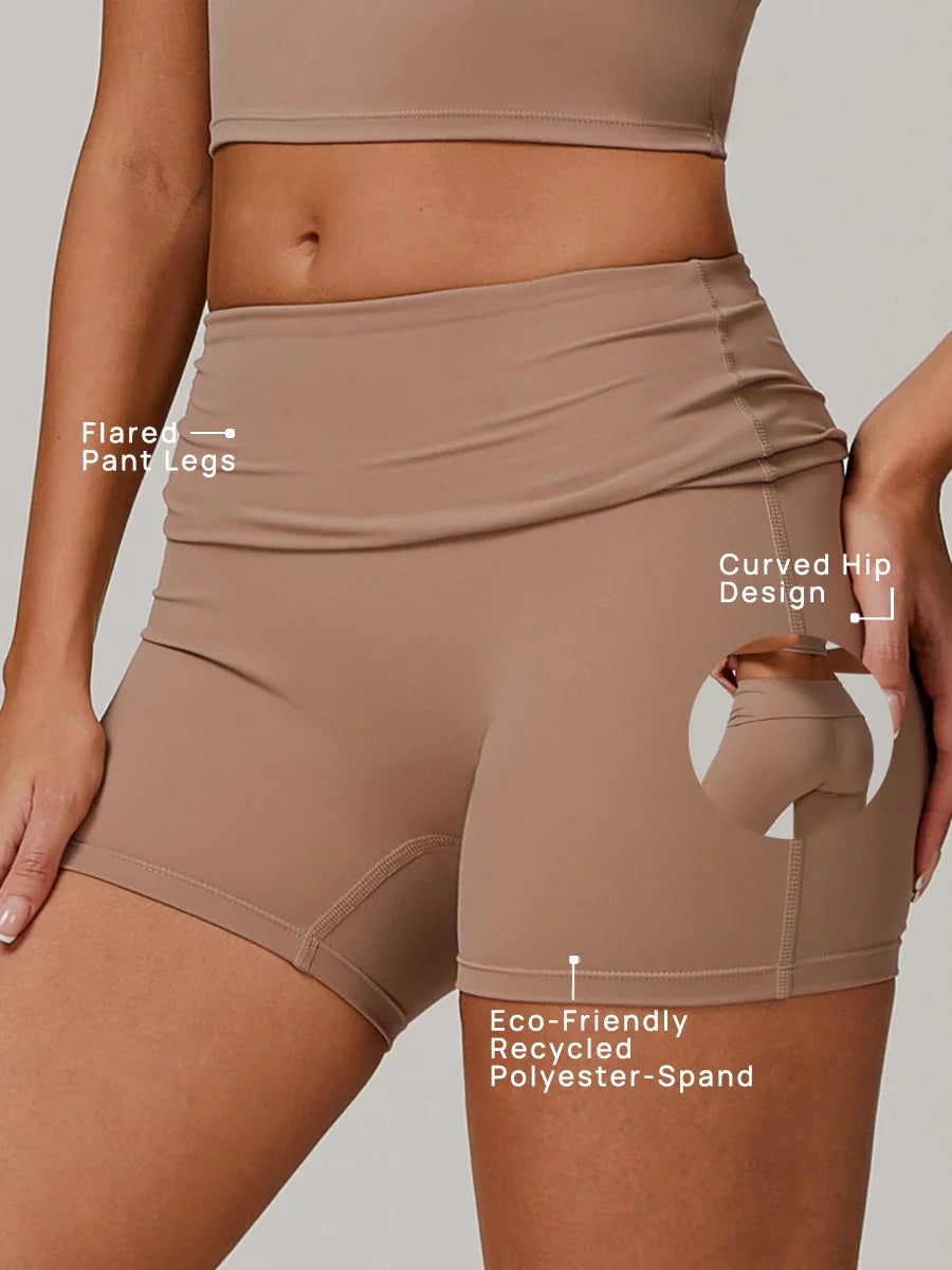 Eco-Recycled Quick-Dry High-Waisted Yoga Shorts-1