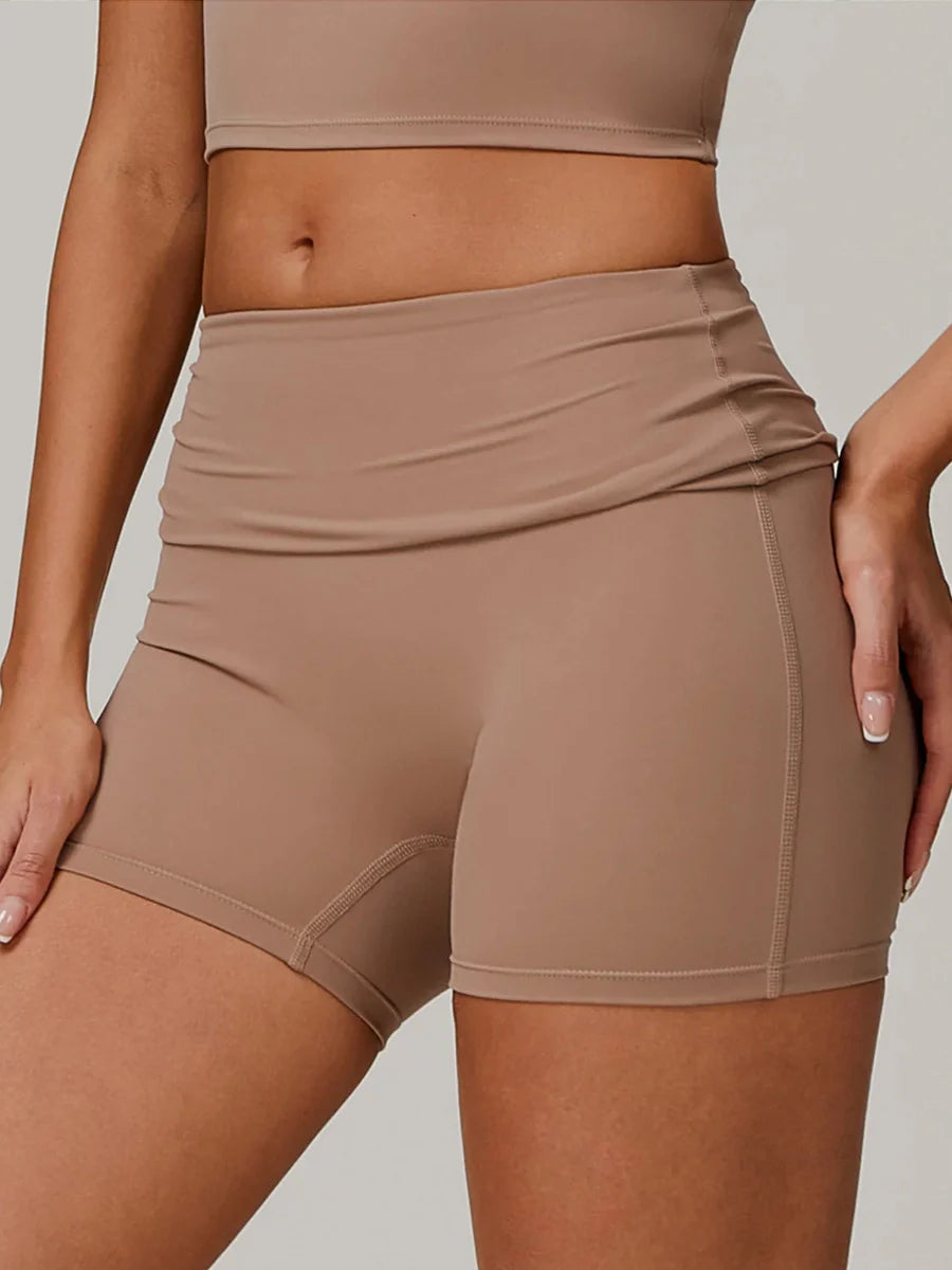 Eco-Recycled Quick-Dry High-Waisted Yoga Shorts-0