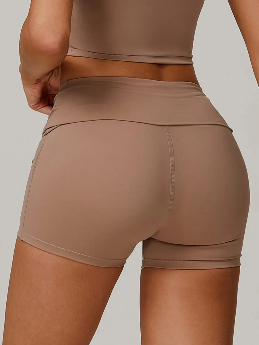 Eco-Recycled Quick-Dry High-Waisted Yoga Shorts-2