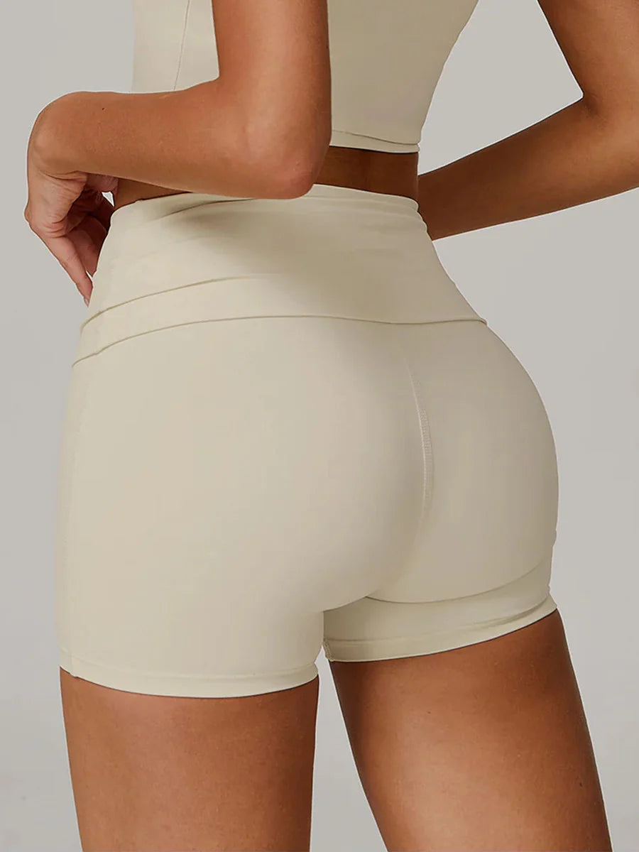 Eco-Recycled Quick-Dry High-Waisted Yoga Shorts-4