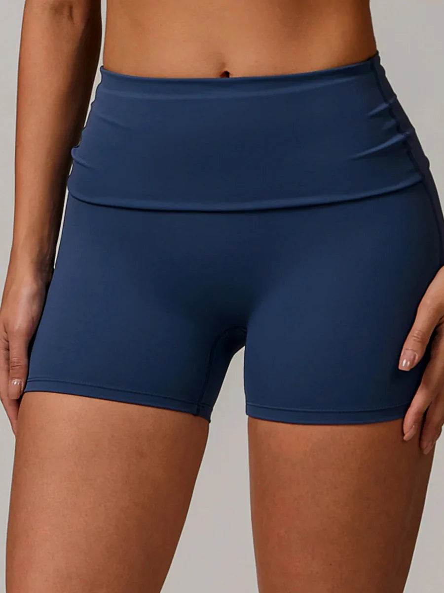 Eco-Recycled Quick-Dry High-Waisted Yoga Shorts-5