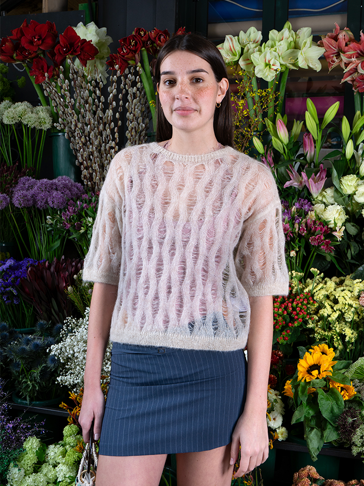 Dora Alpaca Pointelle Sweater