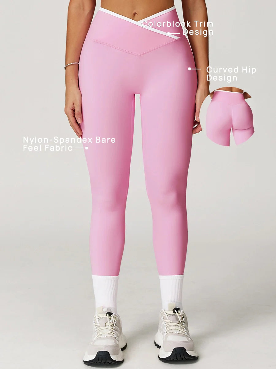 Pastel Colorblock Crossover Leggings-1