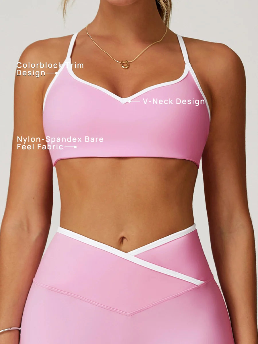 Pastel Colorblock Cut-Out Back Sports Bra-1