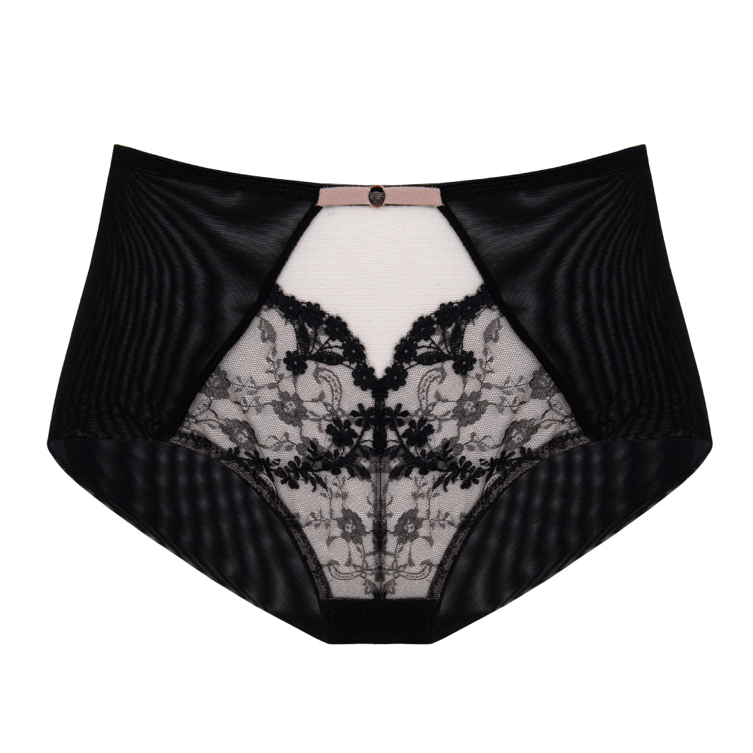 Semi Sheer High Waist Panty Eir Black-2