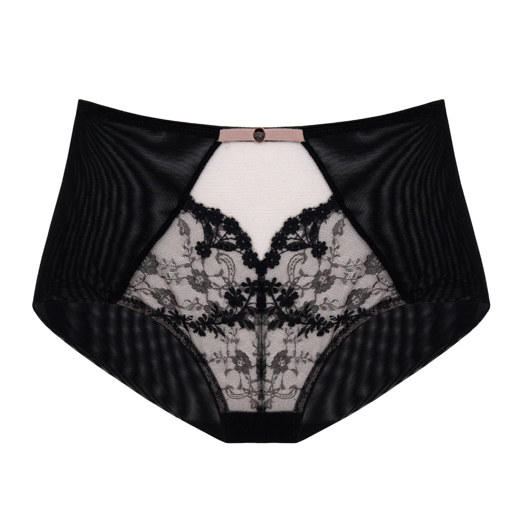 Semi Sheer High Waist Panty Eir Black
