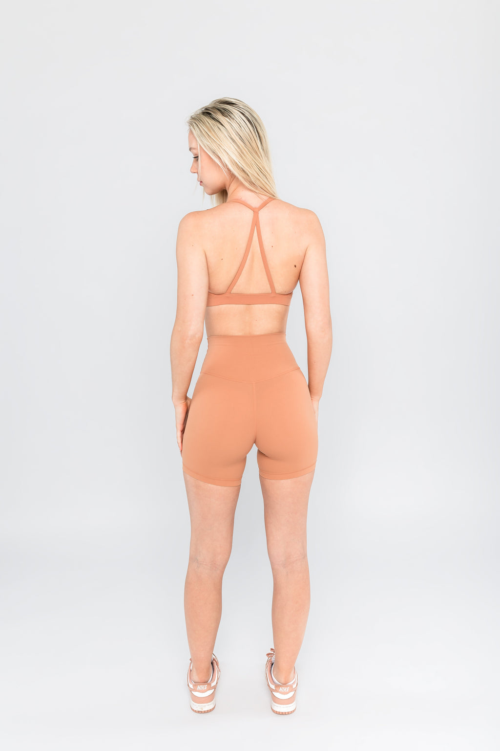 Atmosphere Athletic Bra in Peach — back view
