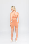 Atmosphere Athletic Bra in Peach — back view