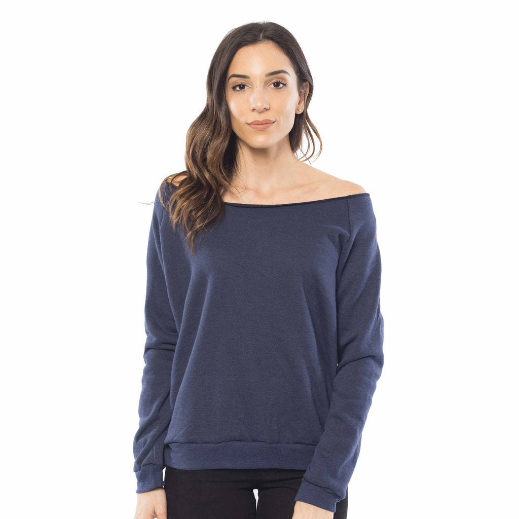 Women's Fleece Off Shoulder Pullover Sweatshirt
