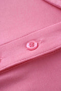 Collared Bomber Tee-Pink
