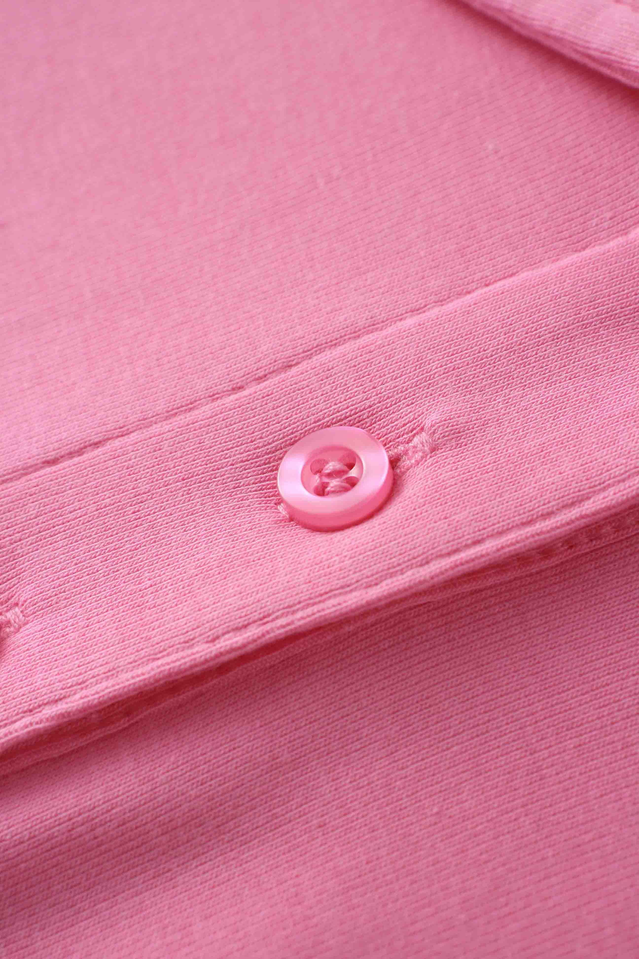 Collared Bomber Tee-Pink