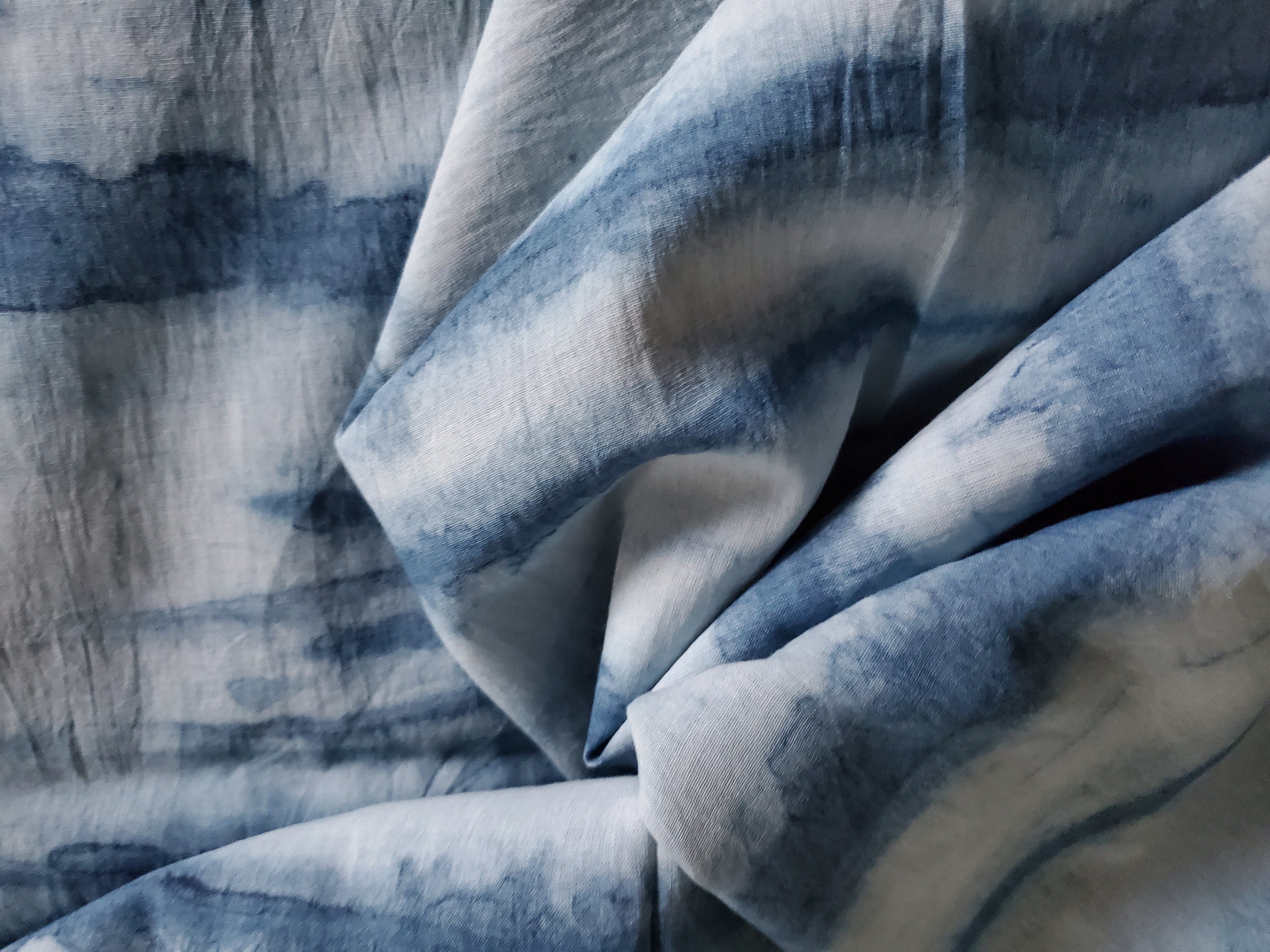 Indigo Dyed Hand Printed Cotton Fabric-5
