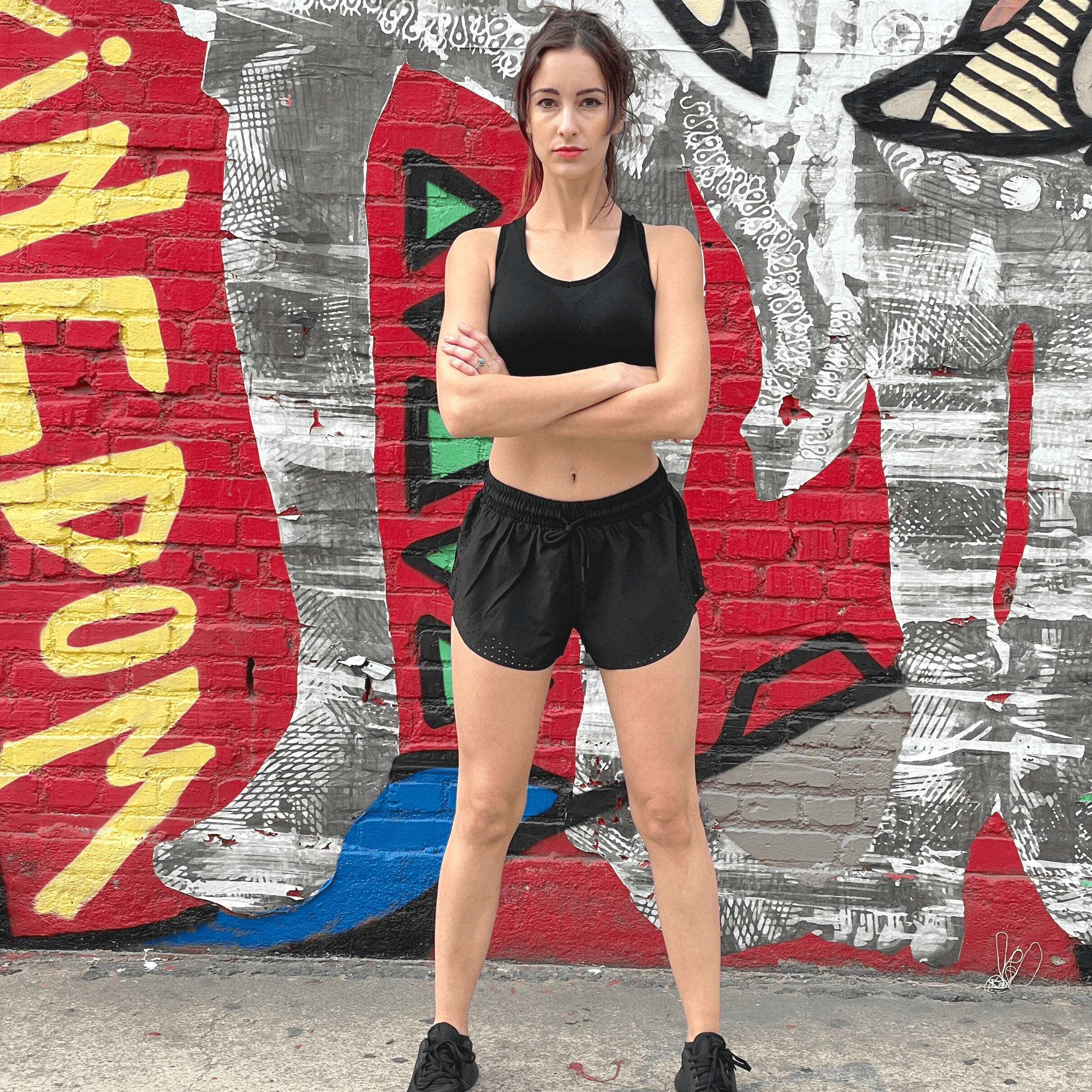Arielle Athletic Shorts with Built-In Compression-3