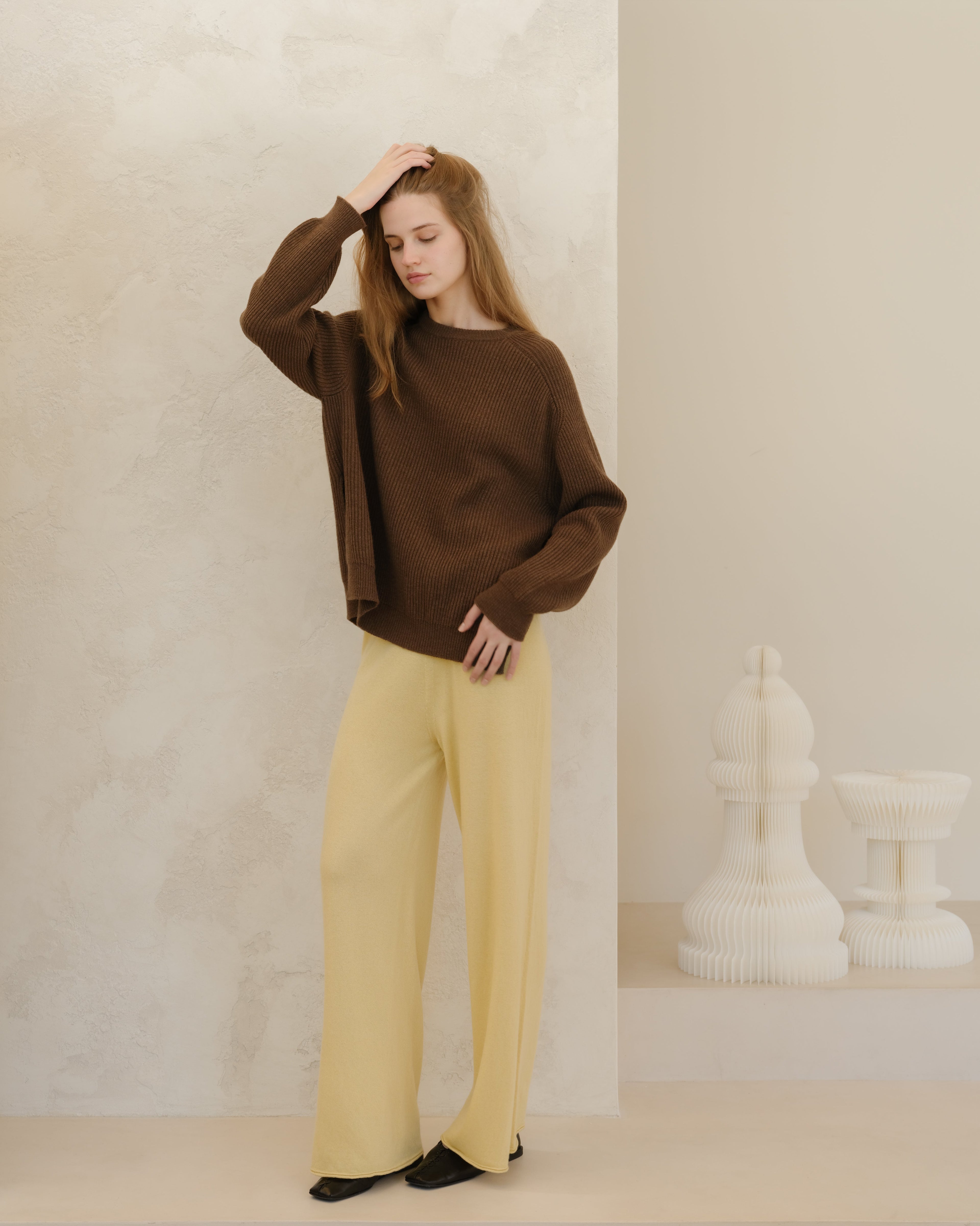Cashmere-Mix Wide-Leg Knit Pants